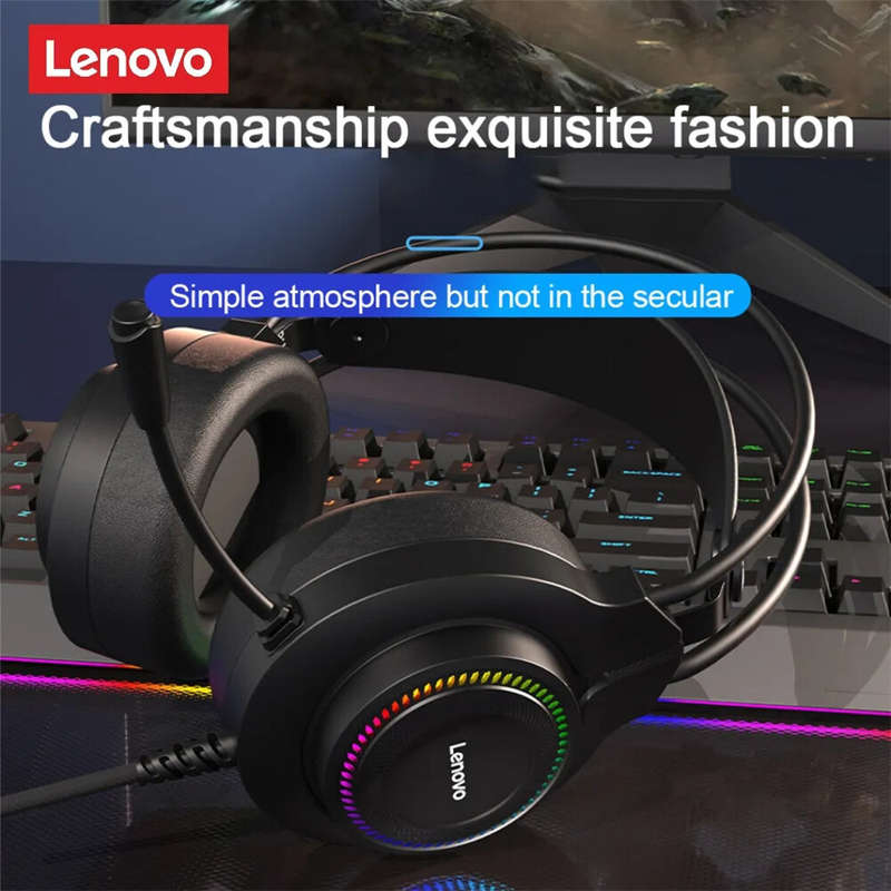 Lenovo ThinkPlus G20 Gaming Headset 3.5mm USB7.1 Surround Sound HIFI Stereo Colorful Light Gamer Hea