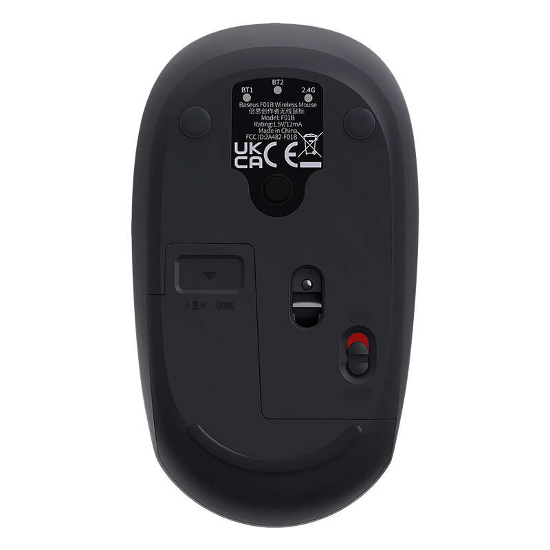 Baseus F01B Tri-mode Wireless Mouse 800/1200/1600DPI 250Hz Silent Click Ergonomics for PC Computer