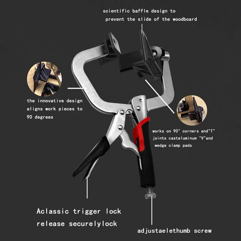 Woodworking Corner Clamp DIY 90 Degree Face Clamp Plier Cabinet Right Angle Clamp