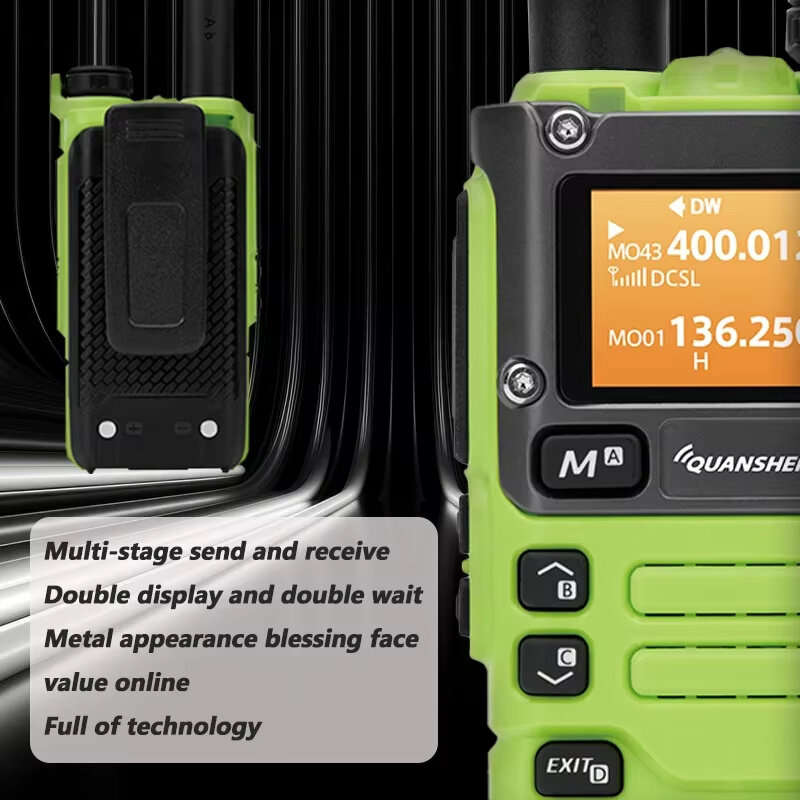Quansheng UV-K6 Walkie Talkie 5W Green Air Band FM 50-600MHz VHF/UHF Wireless Frequency Two Way Radi