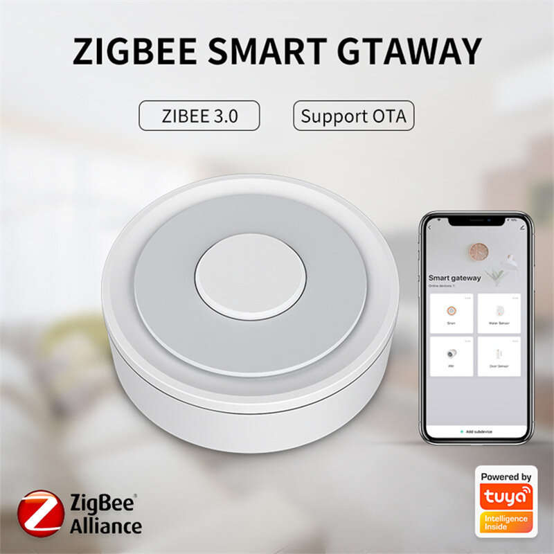 Tuya Homekit Zigbe Wired Gateway Hub APP Remote Control Intelligent Smart Home Bridge Support Voice
