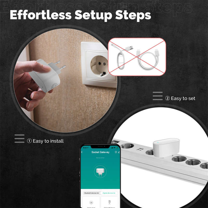 MOES Tuya Multi-mode ZigBe Bluetooth BLE Mesh Socket Gateway Smart Hub Allow 100+ Sub-devices App Re