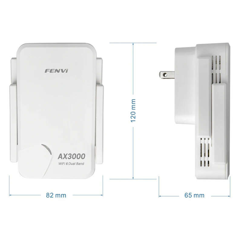 FENVI WIFI6 AX3000 Gigabit Wireless Repeater Dual Band 2.4/5Ghz Signal Booster with 4 high-gain Ante
