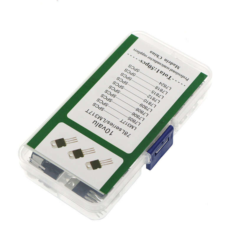 50PCS TO-220 Series Transistor Assortment Kit 10 Values High Power Three-terminal Regulated Triode L