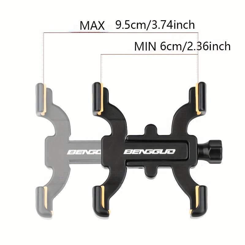 BENGGUO Four-Claw Bike Holder 360 Adjustable Shockproof Anti-fall Aluminum Alloy Handlebar Holder wi