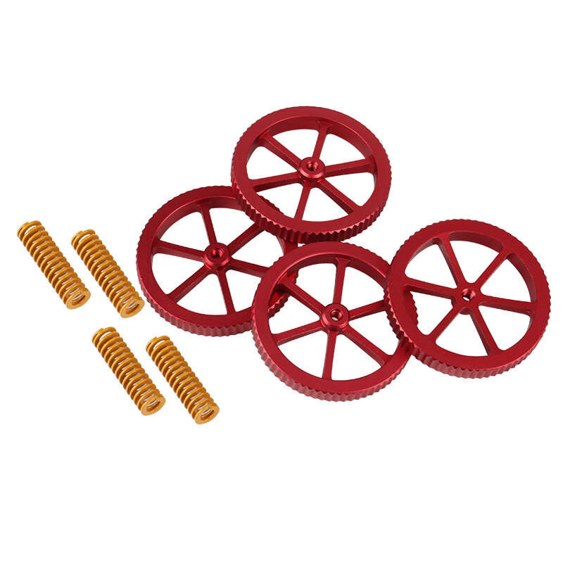 4Pcs Upgraded Metal Red Hand Screwed Leveling Nut + 4pcs Spring for Creality 3D Ender-3 Series 3D Pr