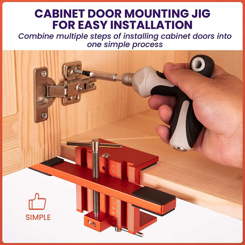Cabinet Door Mounting Jig Support Arm and Clamp Integrated Aluminum Alloy Body Heavy Duty Tool for C
