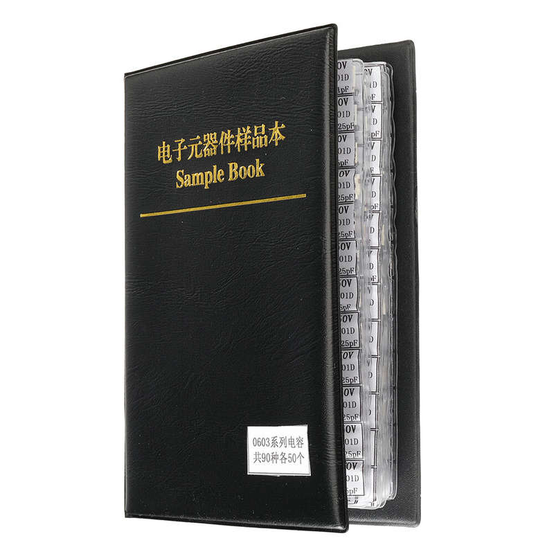 Aemedy 4500pcs 0603 SMD Capacitor Sample Book 90values Each 50pcs 0.5PF~2.2UF Capacitor Assortment K