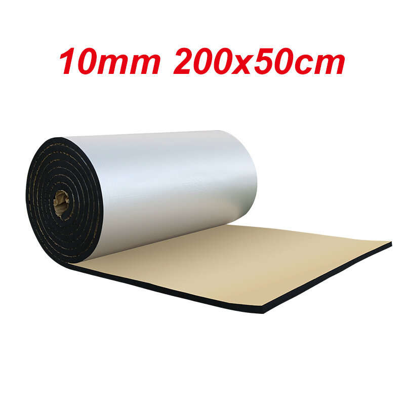 0.5x2Mx10mm Aluminum Foil Cotton Car Soundproofing Insulation Mat Proofing Deadener Heat Noise Insul