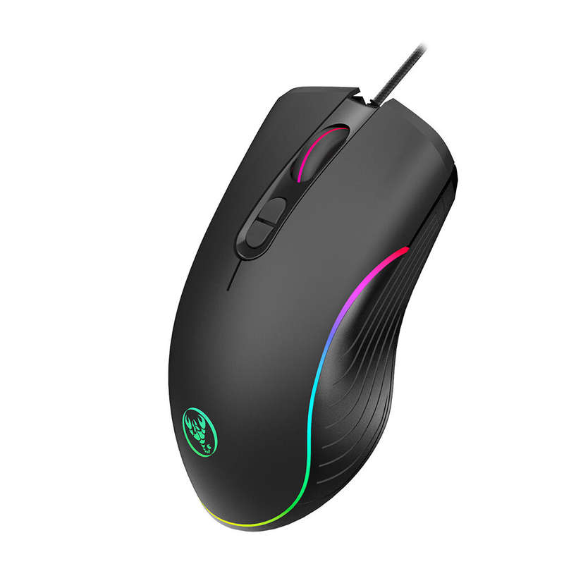 HXSJ A867 USB Wired Gaming Mouse RGB 1000/1600/3200/6400DPI Adjustable Macro Programming Gamer Mice