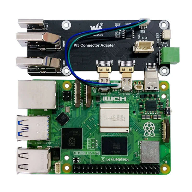 Raspberry Pi 5/4B Micro HD to HD Multifunctional Adapter Board All Ports To Pi's USB SideEasy Adapte
