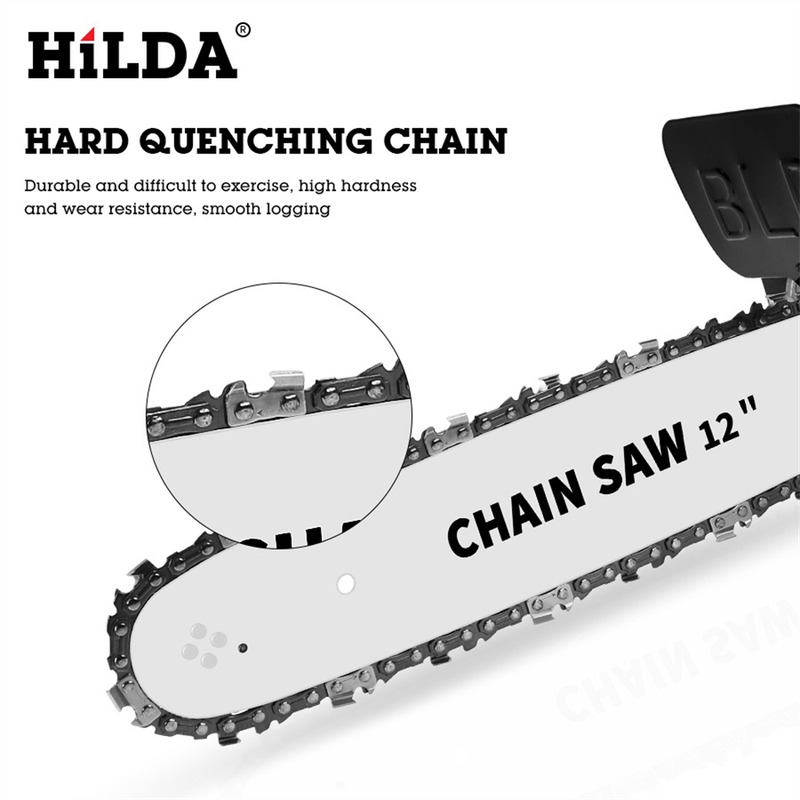 HLIDA Multi-Compatible Electric Chain Saw Converter DIY Kit Adjustable Hardened Saw Chain High Speed