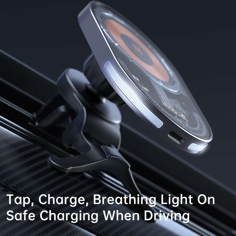Mcdodo 15W Magnetic Wireless Charger Car Mount PD3.0 QC3.0 Fast Charging Transparent 360 Rotation Br
