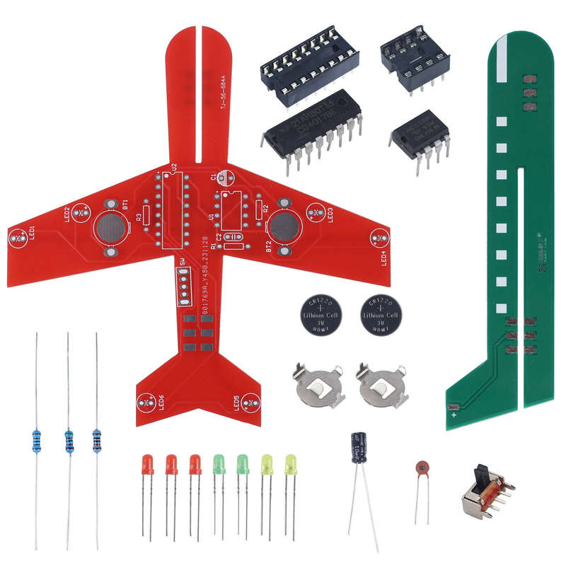 DIY Electronic Kit Airplane Flashing LED Simulate Aircraft Soldering Project Practice For STEM Stude
