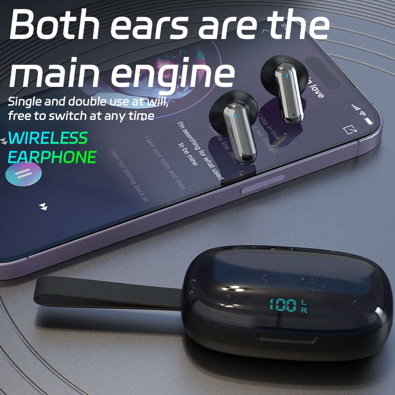 S10 TWS bluetooth 5.3 Earphone Low Gaming Latency IPX6 Waterproof Touch Control Half-in-ear Earphone