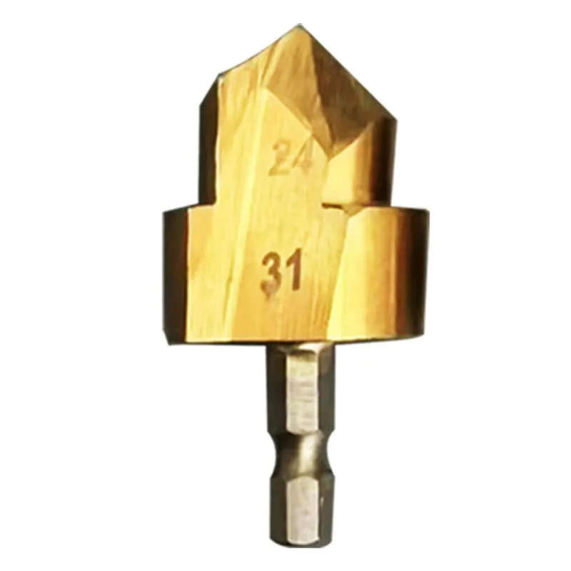 3PCS 6.35mm 1/4" Hex Shank 3 Flutes High-Speed Steel Countersink Drill Bit #20 #25 #32 Diameter for