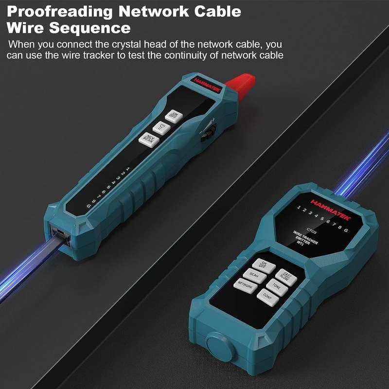 HANMATEK WT1 Network Cable Tester RJ45 RJ11 Multifunction Open Short Circuit Finder Volume Adjustabl