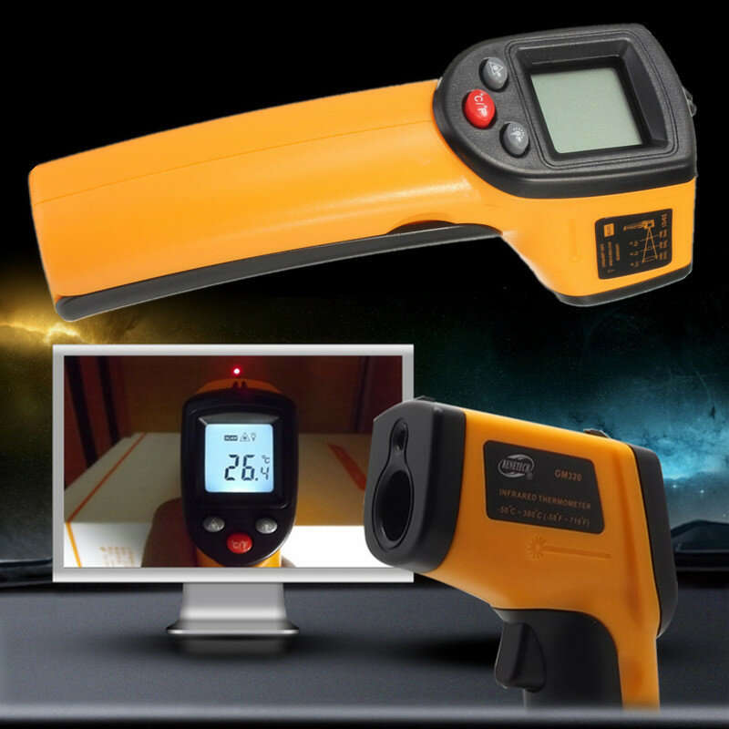 BENETECH GM320 Non Contact Laser LCD Display Digital IR Infrared Thermometer Temperature Meter Gun -