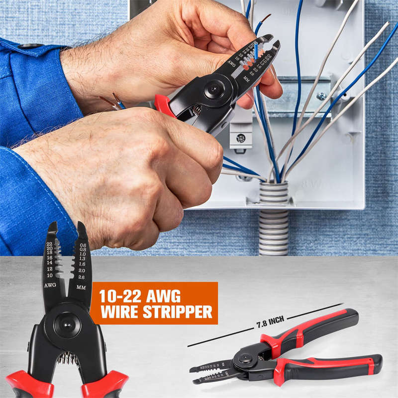 5 in 1 Plier Tool Set High Carbon Steel Wire Cutters Wire Strippers Needle Nose Pliers Long Range Du