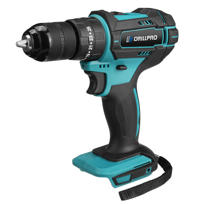 Drillpro 10mm Chuck Impact Drill 350N.m Cordless Electric Drill For Makita18V Battery 4000RPM LED Li