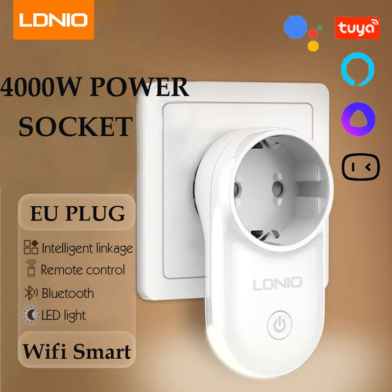 LDNIO 16A Smart WiFi EU Plug Socket Real-time Current Voltage Power Monitoring APP Timing Outlet wit