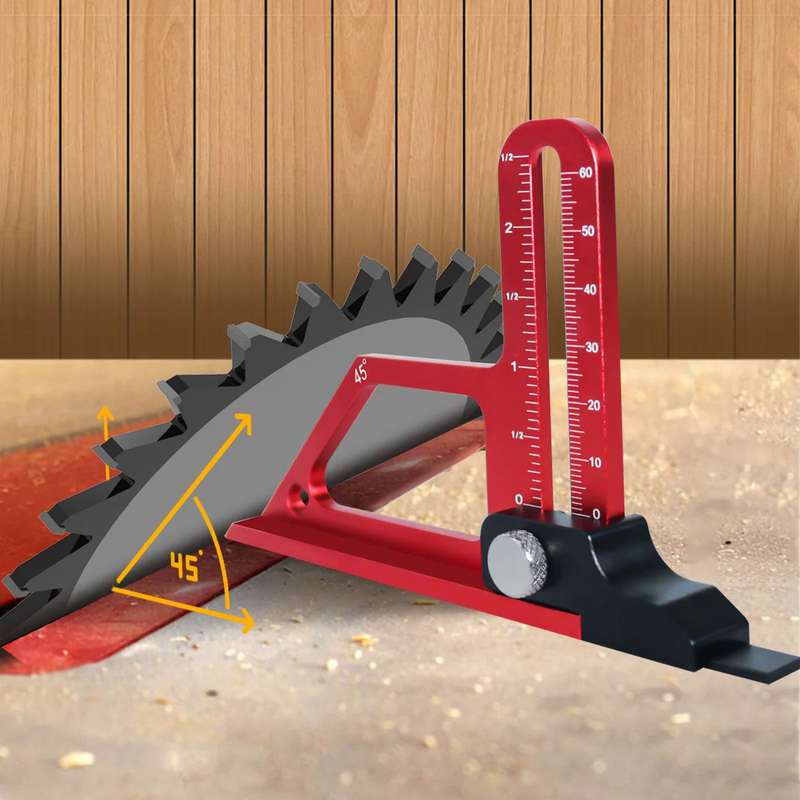 Adjustable Table Saw Depth Gauge 0-60mm with Metric and Inch Scale Aluminum Installing Blade Router