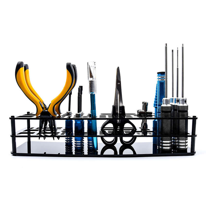 63 Holes Screwdriver Storage Rack Tool Pallet Screwdriver Bit Holder for Hex Cross Screw Driver RC T