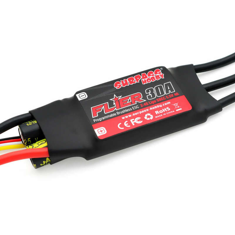 SURPASS-HOBBY FLIER Series New 32-bit 30A Brushless ESC With 5.5V/4A BEC Support Programming for RC