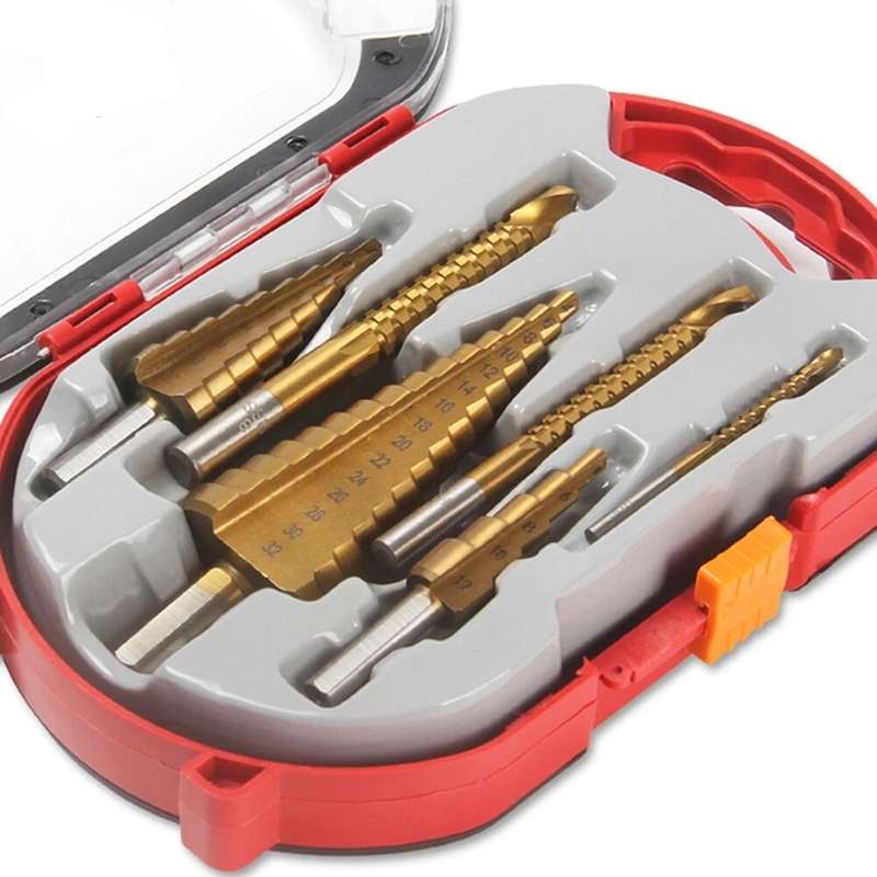 6Pcs Step Drill Bit Saw Drill Bit Set Titanium Milling Cutter 4-12 4-20 4-32mm 3 6 8mm For Woodworki
