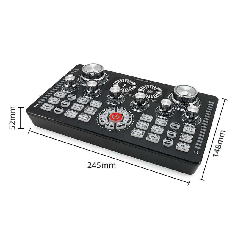 Q7 Live Sound Card Sound Mixer Podcast Karaoke Home Studio Record Professional Soundcard bluetooth M