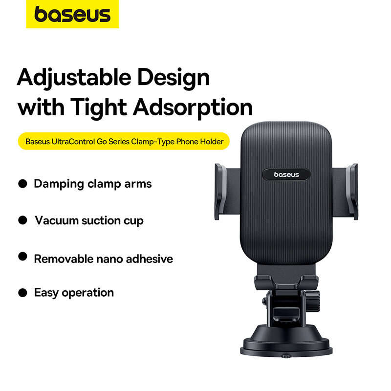 Baseus UltraControl Go Series Clamp-Type Car Phone Holder Car Dashboard/Window Mount Stand with Stro