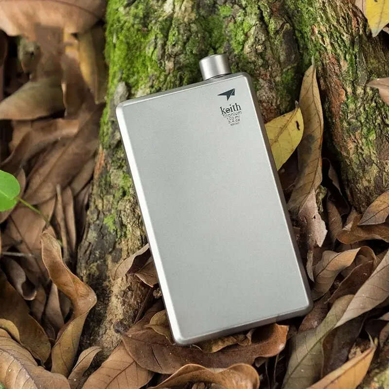 Keith Pure Titanium Hip Flask With Funnel 100ml Drinkware Outdoor Sports Camping Hiking Pot Whiskey