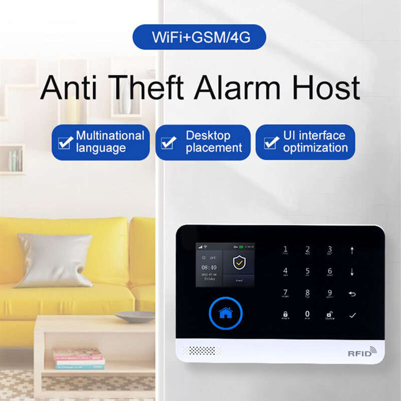 PGST PG-103 Tuya Wireless Alarm System for Home Burglar Security WiFi GSM APP Voice Control Support