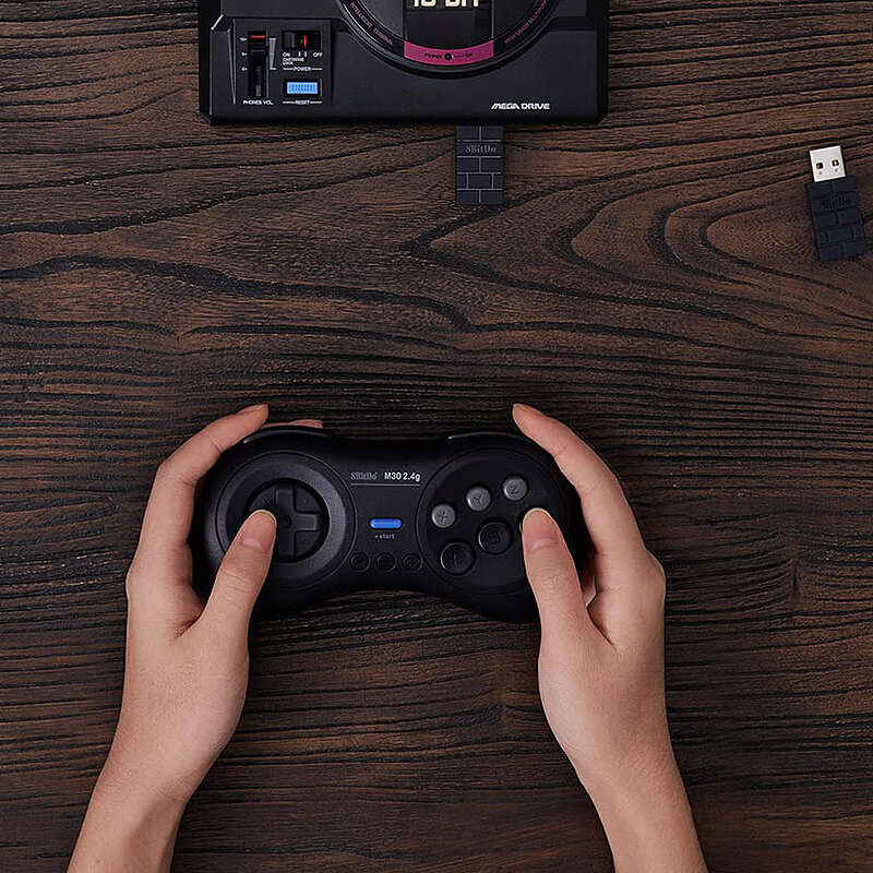 8Bitdo M30 2.4G Wireless Gamepad with 6-Button Layout Turbo Function for Sega Genesis Mini and Mega