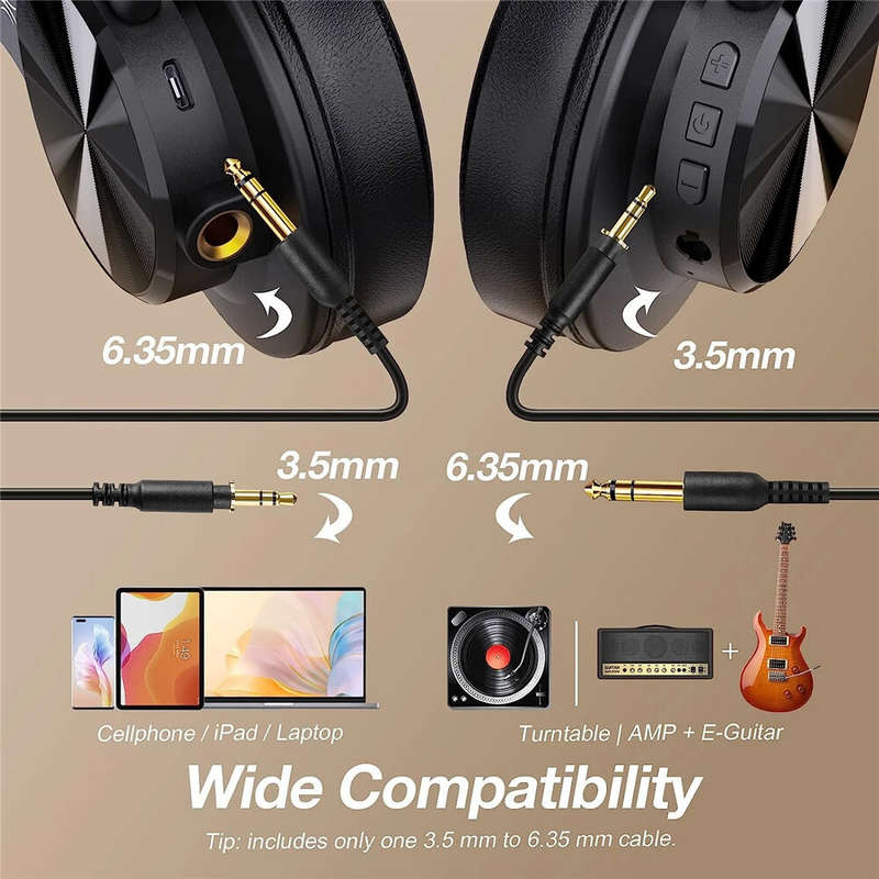 OneOdio A70 Headset bluetooth Headphone Hi-Res Audio Professional Studio Monitor DJ Headphones 3.5mm