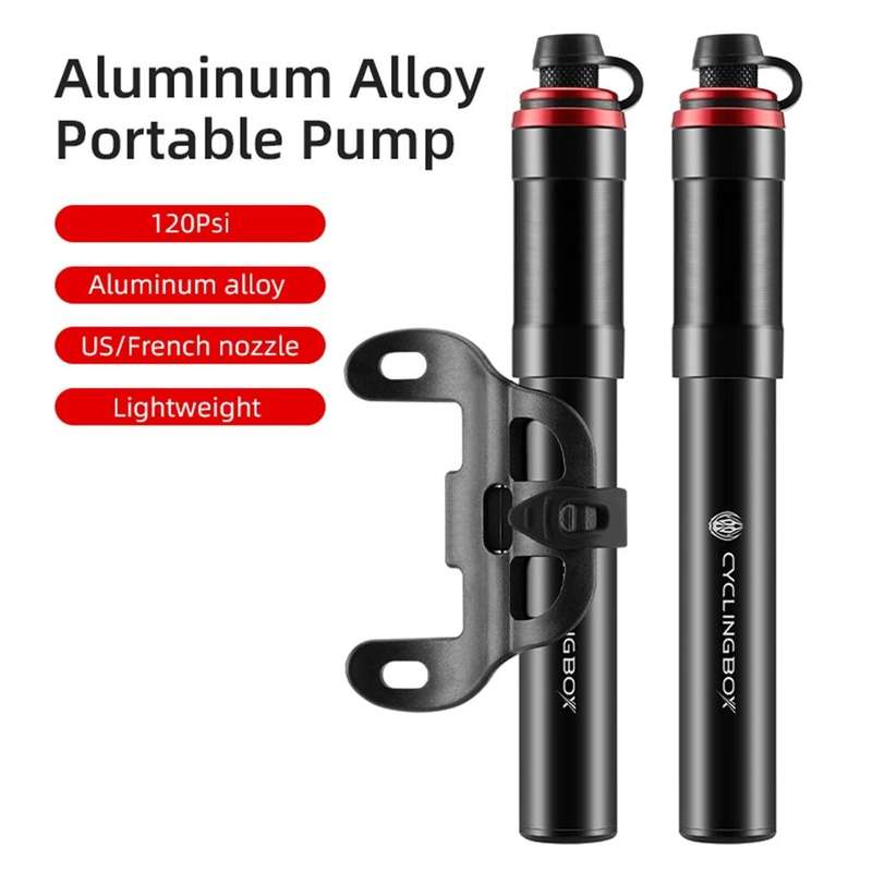 WOTI 120PSI Aluminum Alloy Air Pump High-Pressure Power US French Nozzle Waterproof 68g Lightweight