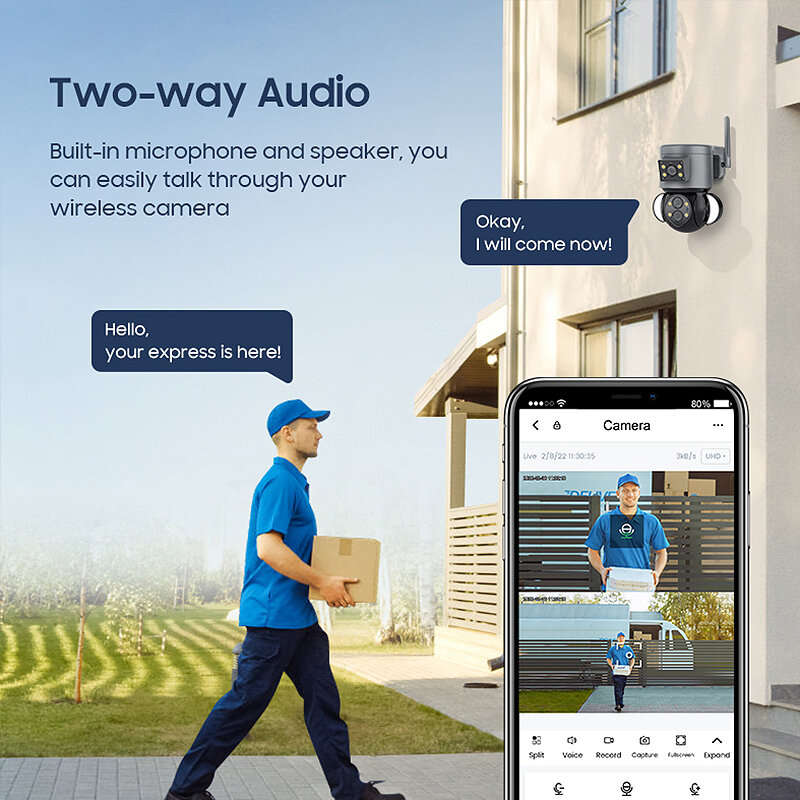 SECTEC 4G EU Version 10X Zoom Camera with Dual 4 Million Pixel Lenses Panoramic Camera Motion Tracki
