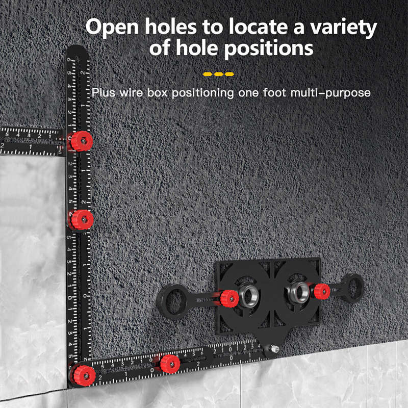 6/9/12 Fold Aluminium Alloy Angle Ruler Finder Measuring Ruler Perforated Mold Template Tool Locator
