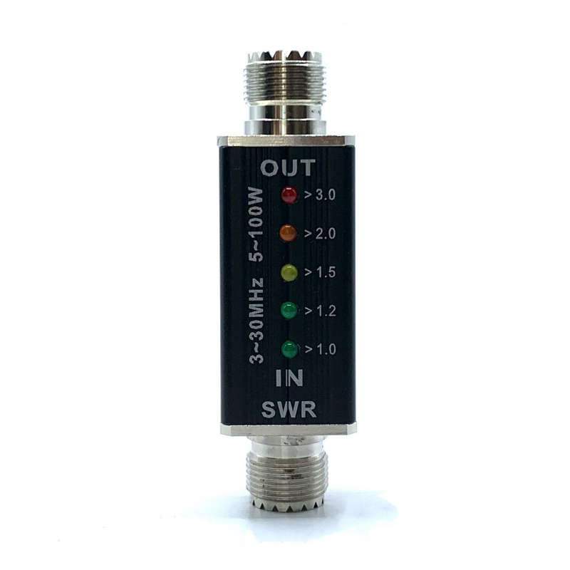 3-30MHz Frequency Max 100W Shortwave Standing Waves Indicator RF-tapped Powered M Female Port Standi