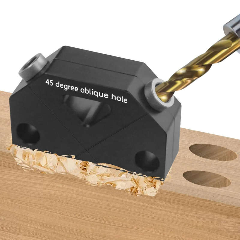 Pocket Hole Jig Kit 45 Punch Locator Angle Woodworking Tool Hole Screw Jig Positioner Drilling Kit D