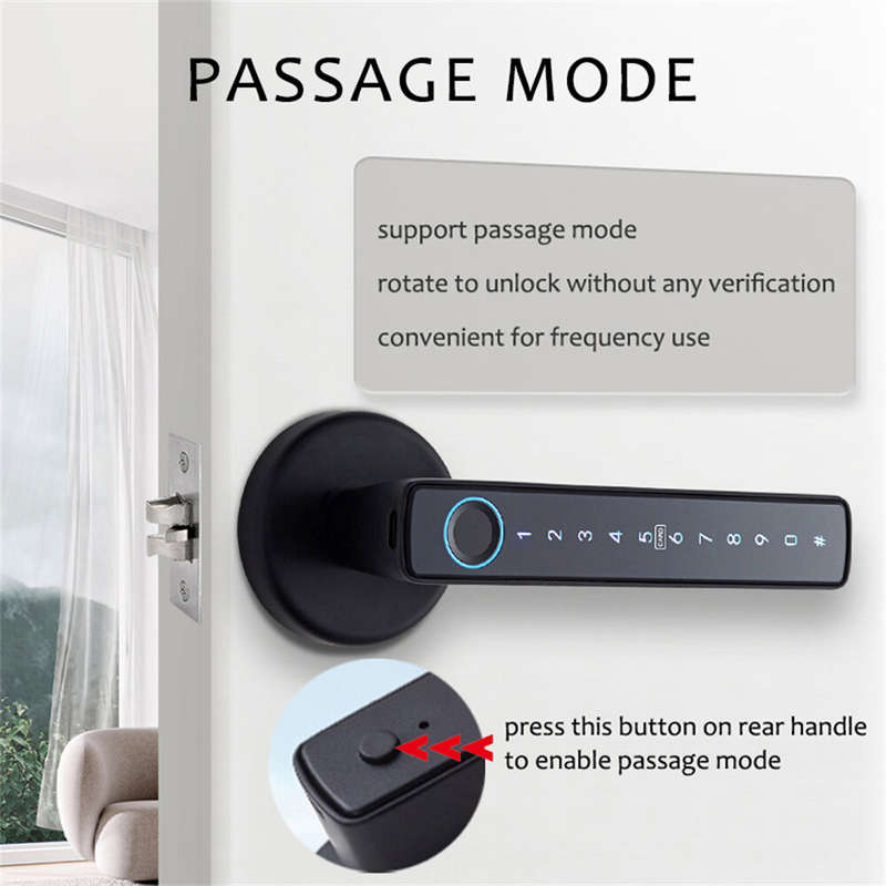 WAFU WF-F6 Tuya Smart Fingerprint Door Lock Aluminum Alloy Keyless Entry 5 Unlock Methods App Contro
