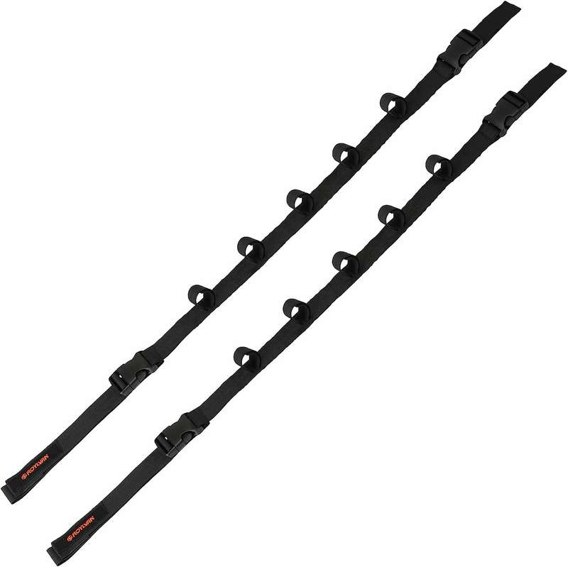 2x Vehicle Fishing Rod Rack Holder Straps Adjustable 30 to 54" Roof Fishing Pole Storage Carrier Bel