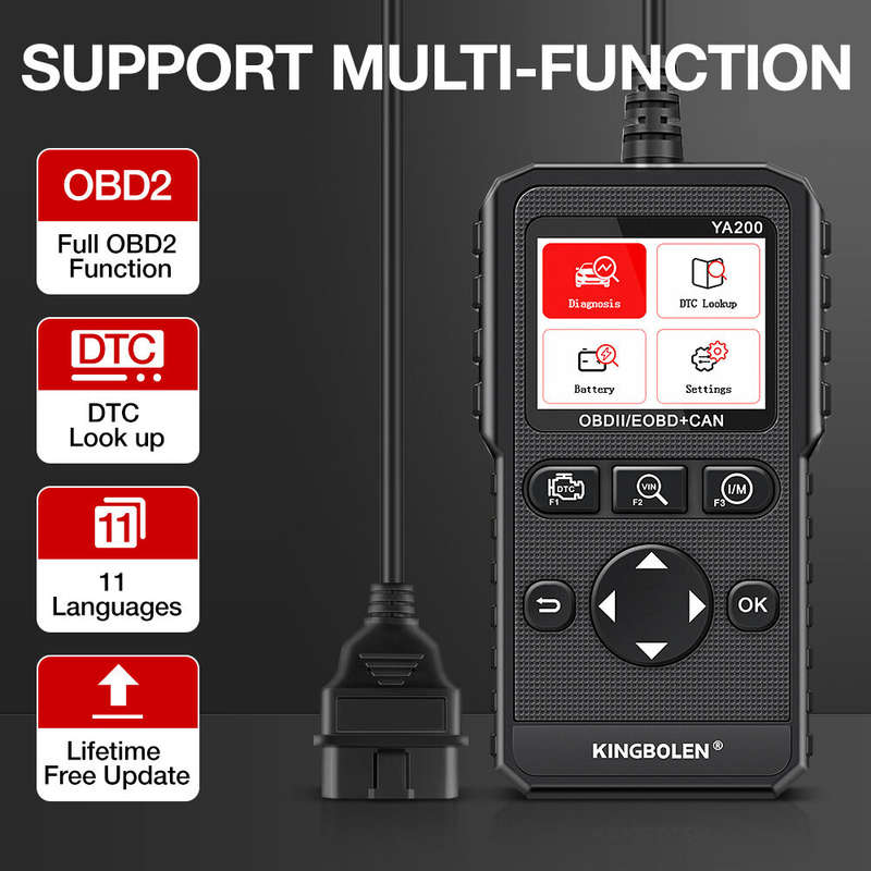 KINGBOLEN YA200 Car Engine Diagnostic Tool Professional Check Engine Light OBD2 Scanner Diagnostic M