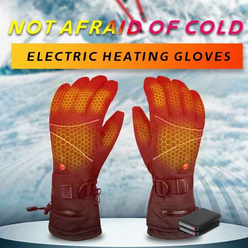 5-Finger Winter Motorcycle Gloves 3 Gears Temperature Adjustment Full Palm Leather Touchscreen Heati
