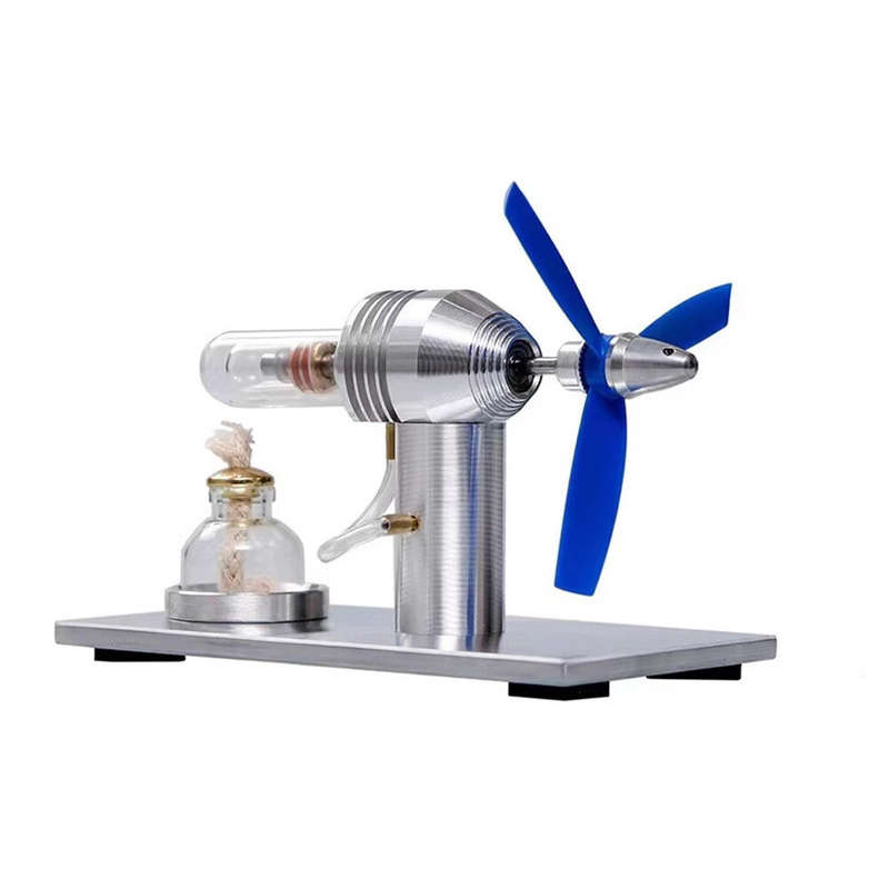 Stirling Engine Model with Fan Blades Physics Experiment Science Discovery Production Invention DIY