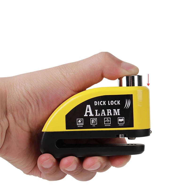 Bike Alarm Disc Brake Lock Security Anti-theft Type-C Rechargeable Large Capacity Battery Waterproof