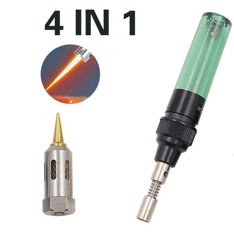 4 In 1 Portable Soldering Iron Set Welding Pen Burner Blow Torch Gas Soldering Iron Cordless Butane