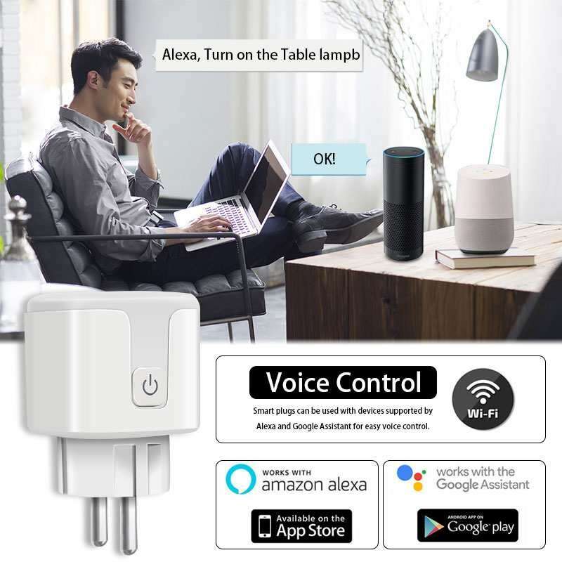 Tuya 16A EU Smart Socket WiFi Smart Plug With Power Monitoring Timing Function Voice Control Via Ale
