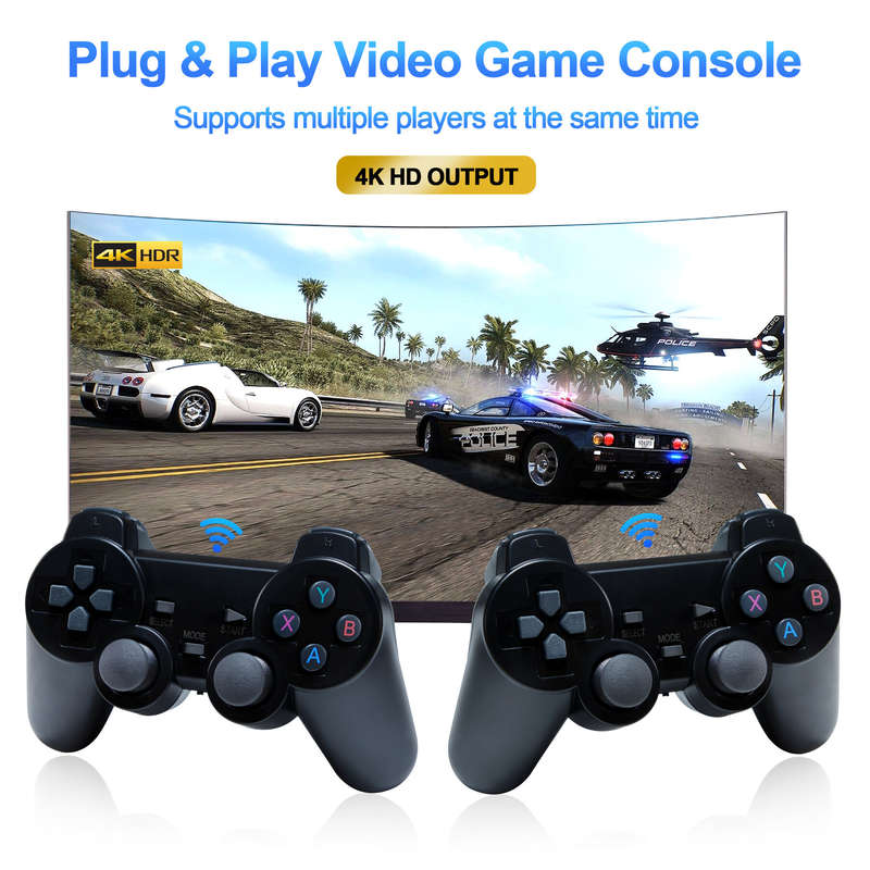 Ampown GD10 Retro TV Game Console 128G 4K 60fps HD HDMI Output Ultra Low Latency TV Game Stick 2.4G