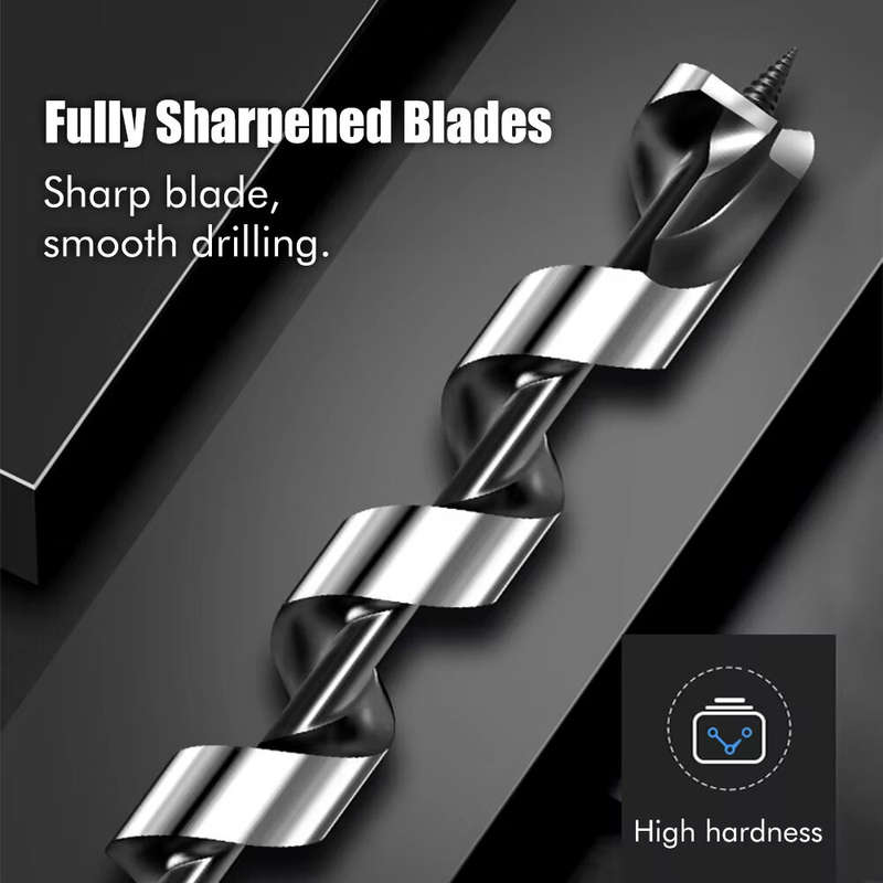 6PCS 6-16mm High Carbon Steel Woodworking Roller Drill Set 230mm Hexagonal Handle Fried Dough Twists